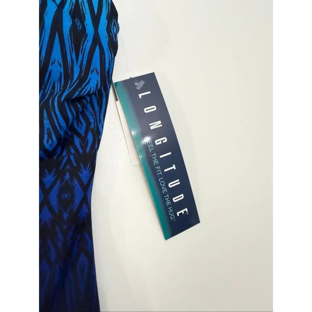 Longitude Womens Blue Tahoe Ombre Scoop Back Tummy Control Swimsuit Size 8 NWT - Picture 3 of 7